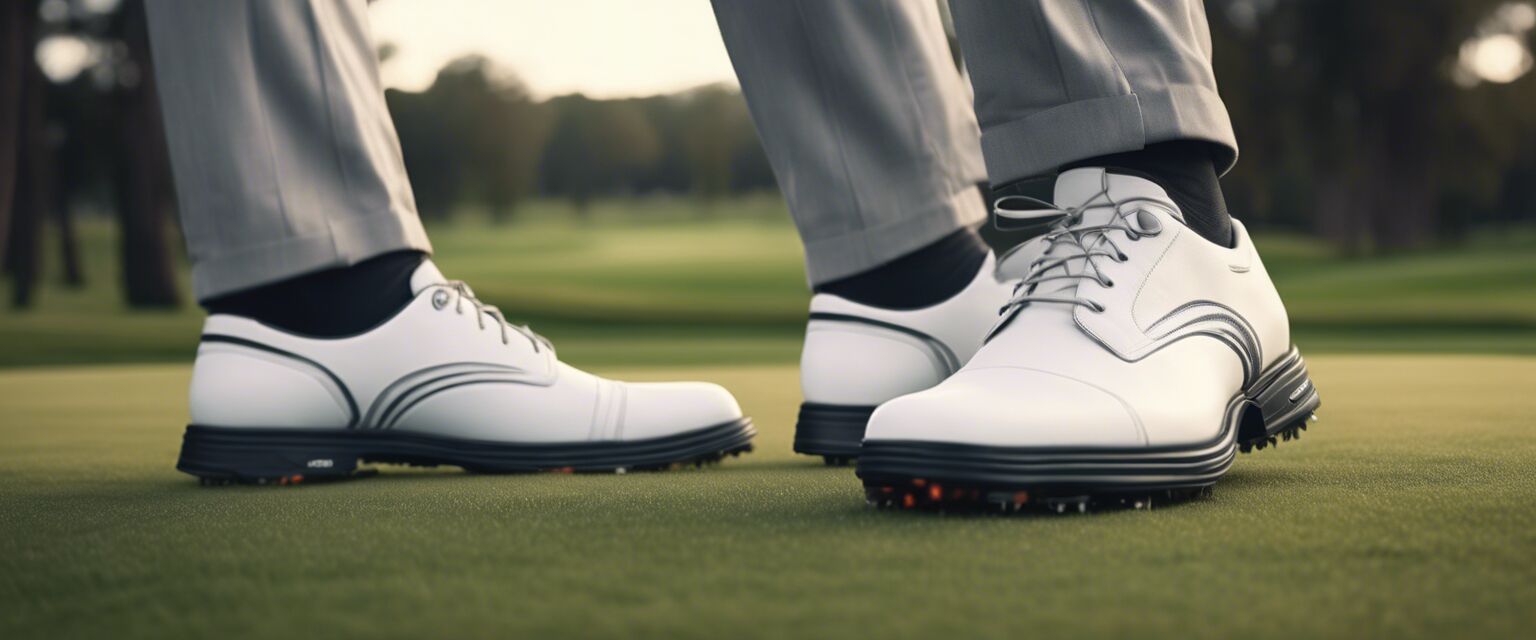 Golf shoes on course