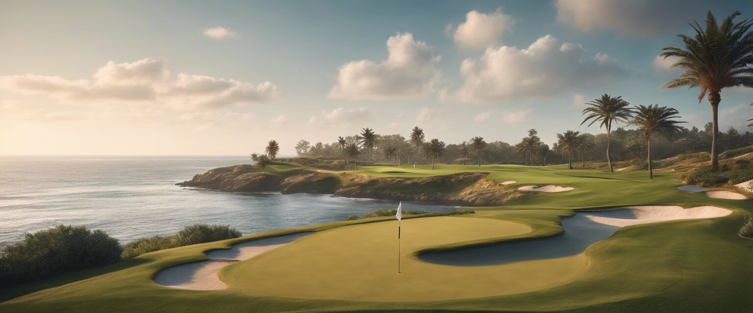 Beautiful golf course with ocean view